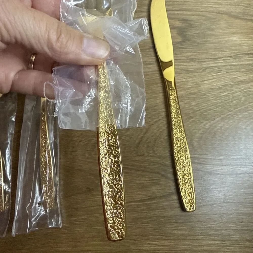 Vtg International Silver Co Rogers Gold Golden Dawn Place setting Replacement